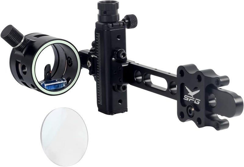 SOPOGER Archery Bow Sight for Compound Bows Target Hunting Single Pin or 5 Pin Bow Sight with 6X 1.75 Scope Lens Long Bar Right Hand for Quicker Sight Acquisition - Image 1
